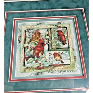 'No Birdy Like You' Jody Bergsma Signed #'d Framed 12" Sq Cardinal Bird Collect